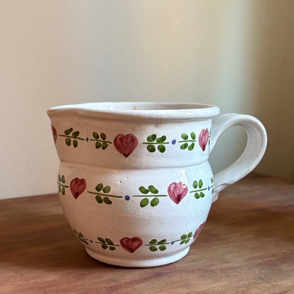Hand painted Heart Patterned Terracotta Pitcher